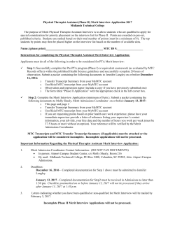 Physical Therapist Assistant (Phase II) Merit Interview Application