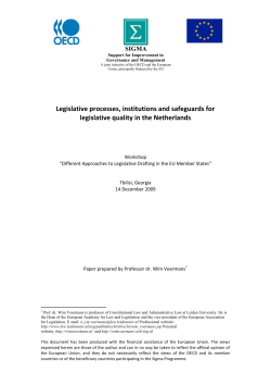 Legislative processes, instiututions and safeguards - sigma