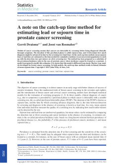 A note on the catch‐up time method for estimating lead or sojourn