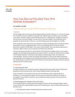 How Can Service Providers Face IPv4 Address Exhaustion?