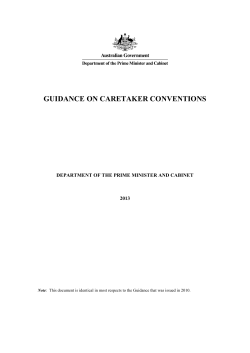 Guidance on Caretaker Conventions 2013