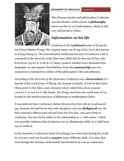 Biography of confucius - Mr. Mitchell`s Social Studies Class