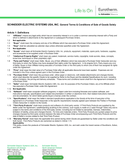 SCHNEIDER ELECTRIC SYSTEMS USA, INC. General