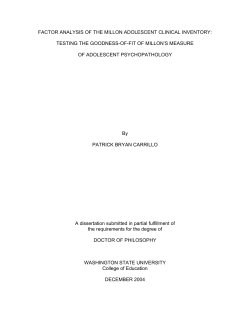 factor analysis of the millon adolescent clinical