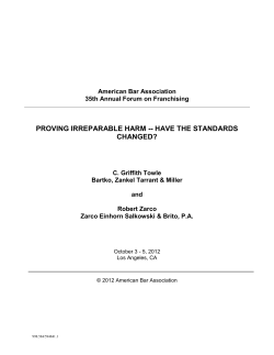 Proving Irreparable Harm – Have The Standards Changed?