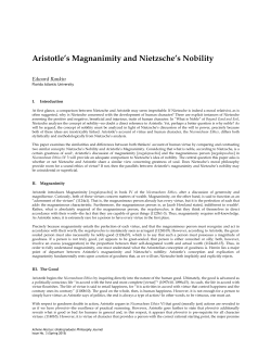 Aristotle`s Magnanimity and Nietzsche`s Nobility