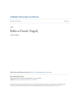 Bakke as Pseudo-Tragedy - CUA Law Scholarship Repository