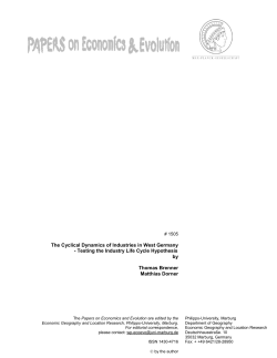The Cyclical Dynamics of Industries in West Germany