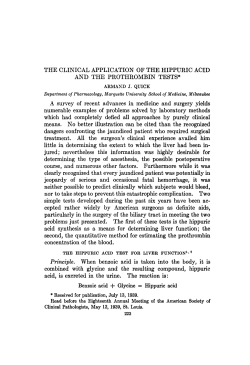 THE CLINICAL APPLICATION OF THE HIPPURIC ACID AND THE
