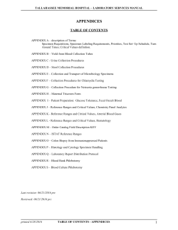 appendices - Tallahassee Memorial HealthCare