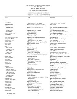2009 Participation List