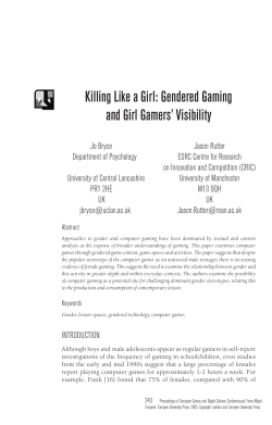 Killing Like a Girl: Gendered Gaming and Girl Gamers
