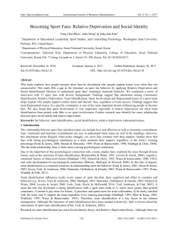 Becoming Sport Fans: Relative Deprivation and