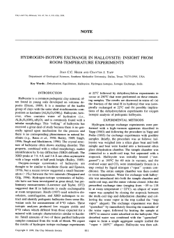 note hydrogen-isotope exchange in halloysite
