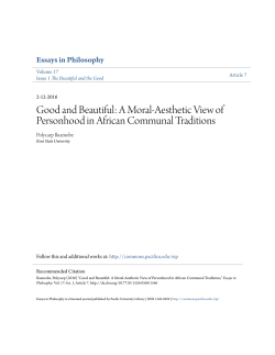 Good and Beautiful: A Moral-Aesthetic View of