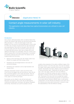 Contact angle measurements in solar cell industry