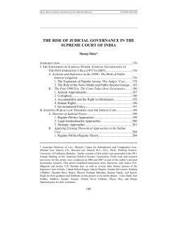 the rise of judicial governance in the supreme court of india