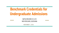 Benchmark Credentials for Undergraduate Admissions