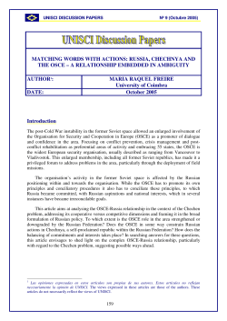 MATCHING WORDS WITH ACTIONS: RUSSIA, CHECHNYA AND