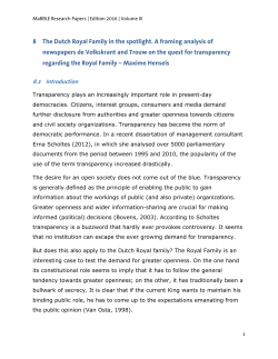 8 The Dutch Royal Family in the spotlight. A framing analysis of