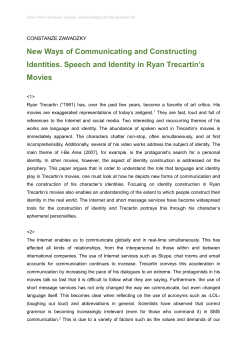 New Ways of Communicating and Constructing Identities. Speech
