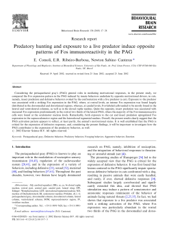 Predatory hunting and exposure to a live predator induce opposite