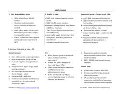 LABOR UNIONS 1. NLU: National Labor Union &bull; 1866, William
