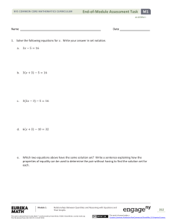 End-of-Module Assessment