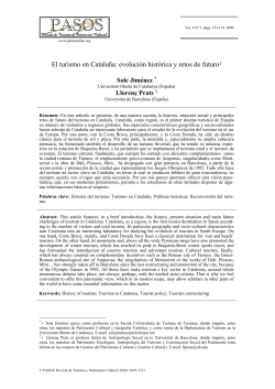El turismo en Catalu&ntilde;a: evoluci&oacute;n hist&oacute;rica y retos