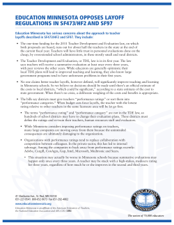 education minnesota opposes layoff regulations in sf473/hf2 and sf97