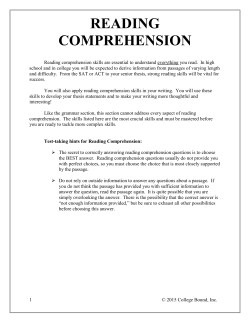 reading comprehension