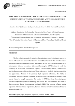 free radical scavenging capacity of papaver somniferum l. and