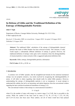 In Defense of Gibbs and the Traditional Definition of the Entropy of