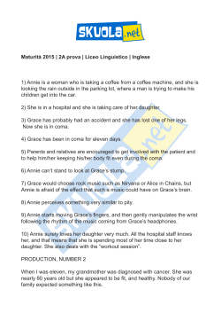 Maturit&agrave; 2015 | 2A prova | Liceo Linguistico | Inglese 1) Annie is a