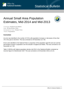 Statistical Bulletin - Office for National Statistics