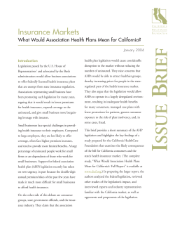 Issue Brief: What Would Association Health Plans Mean for California?