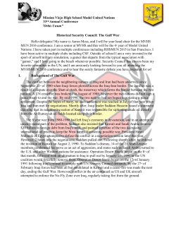 Orbis Unum" Historical Security Council: The Gulf