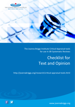 Checklist for Text and Opinion