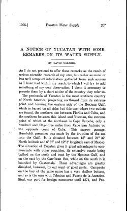 a notice of yucatan with some remarks on its water supply.