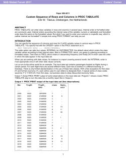 Custom Sequence of Rows and Columns in PROC