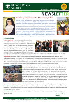 NEWSLETTER - St John Bosco College