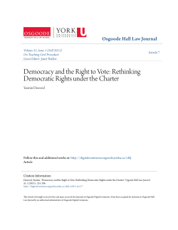 Democracy and the Right to Vote: Rethinking Democratic Rights