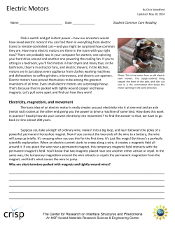Electric Motors - Center for Research on Interface Structures and