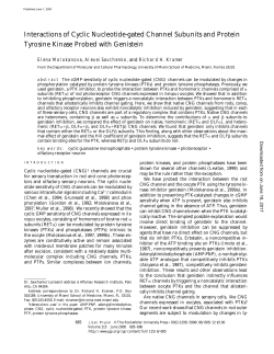 Interactions of Cyclic Nucleotide