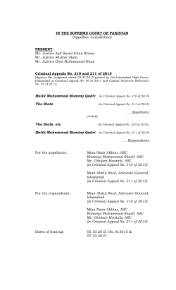 IN THE SUPREME COURT OF PAKISTAN (Appellate Jurisdiction