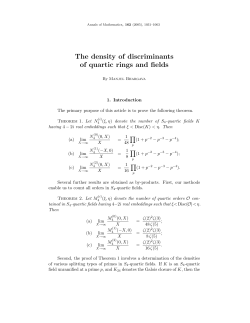 The density of discriminants of quartic rings and fields