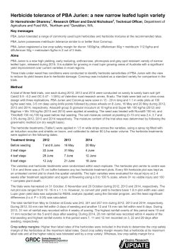 Herbicide tolerance of PBA Jurien: a new narrow leafed lupin variety