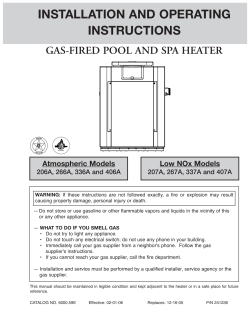 INSTALLATION AND OPERATING INSTRUCTIONS