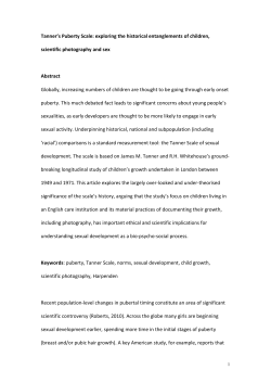 Tanner`s Puberty Scale: exploring the historical entanglements of