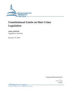 Constitutional Limits on Hate Crime Legislation